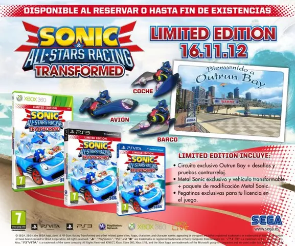 Comprar Sonic All-Stars Racing Transformed Edición Limitada Xbox 360 - Videojuegos - Videojuegos