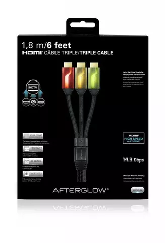Comprar Set de 3 Cables HDMI 6' AfterGlow (Rojo/Dorado/Verde) PS3 - 1.jpg - 1.jpg