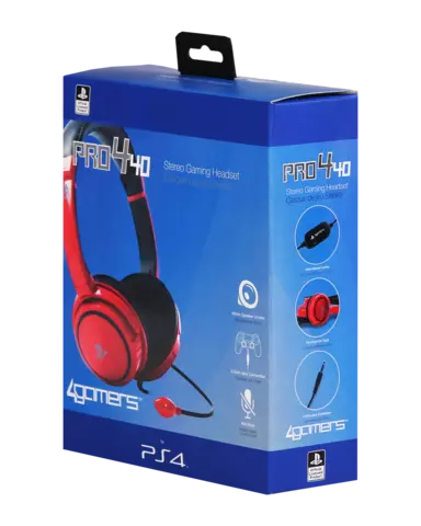 Comprar Auriculares Gaming Stereo PRO 4-40 Rojo PS4 Estándar
