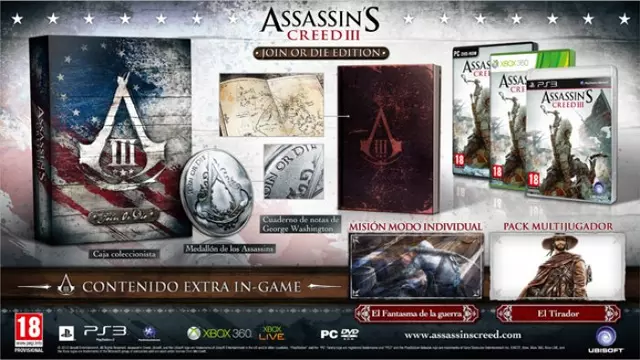 Comprar Assassins Creed 3 Join or Die Edición Coleccionista Xbox 360 Coleccionista screen 1 - 0.jpg - 0.jpg