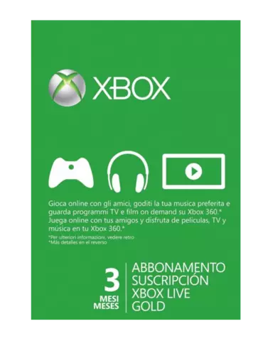 Xbox Live 3 Meses Gold Tarjeta Prepago