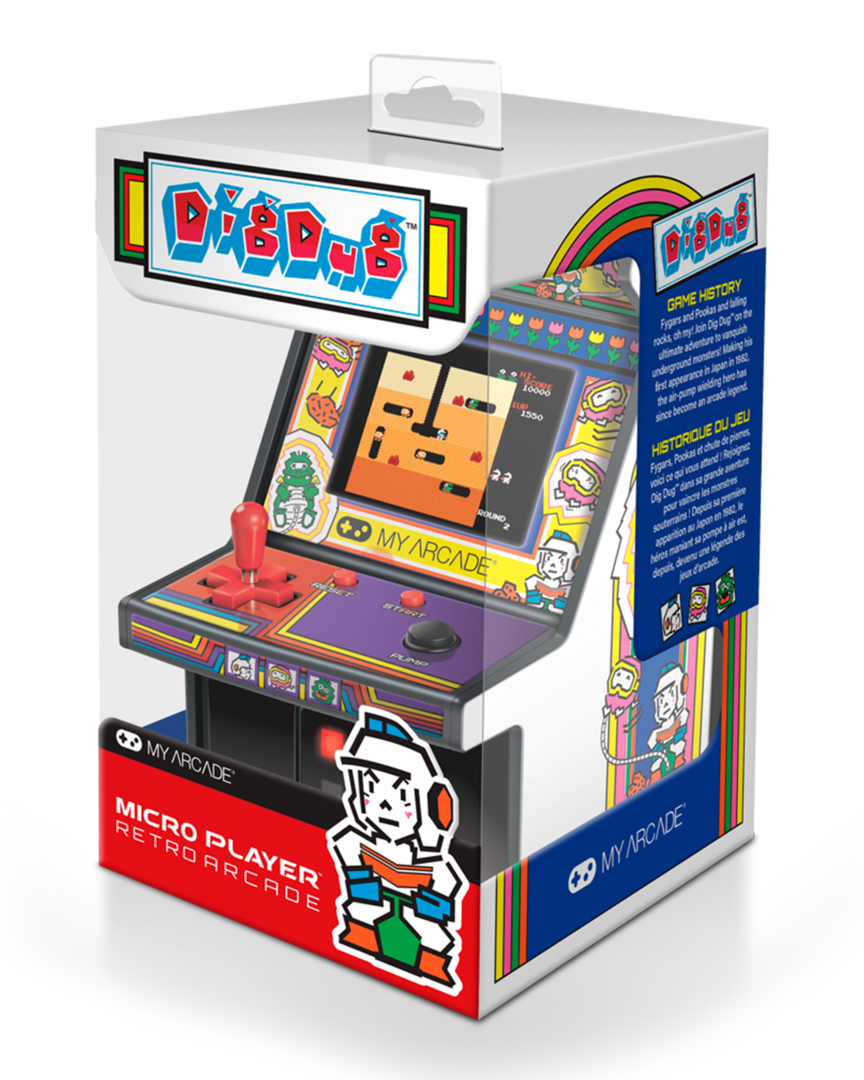 Consola micro player retro arcade dig dug