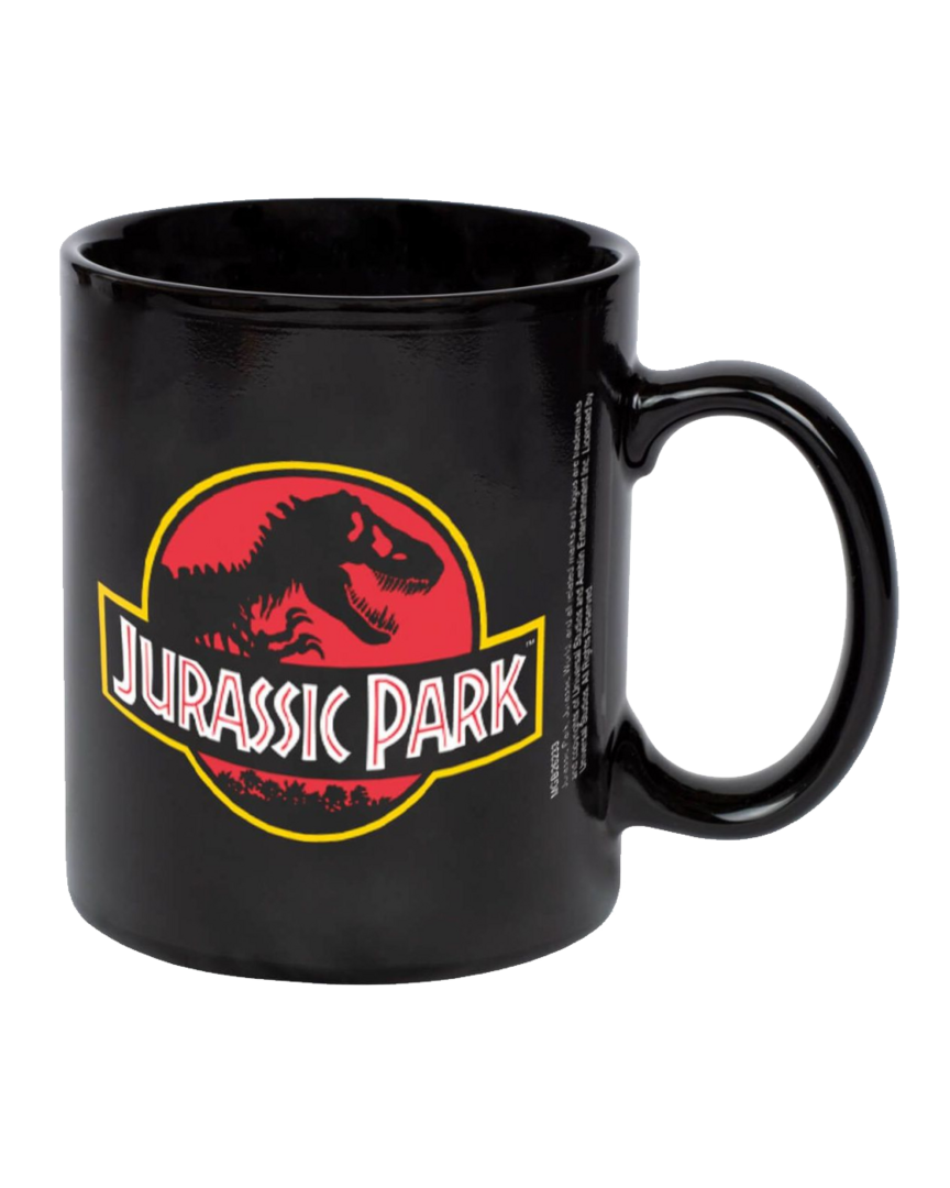 Taza 320 ml Negra Classic Logo Jurassic Park