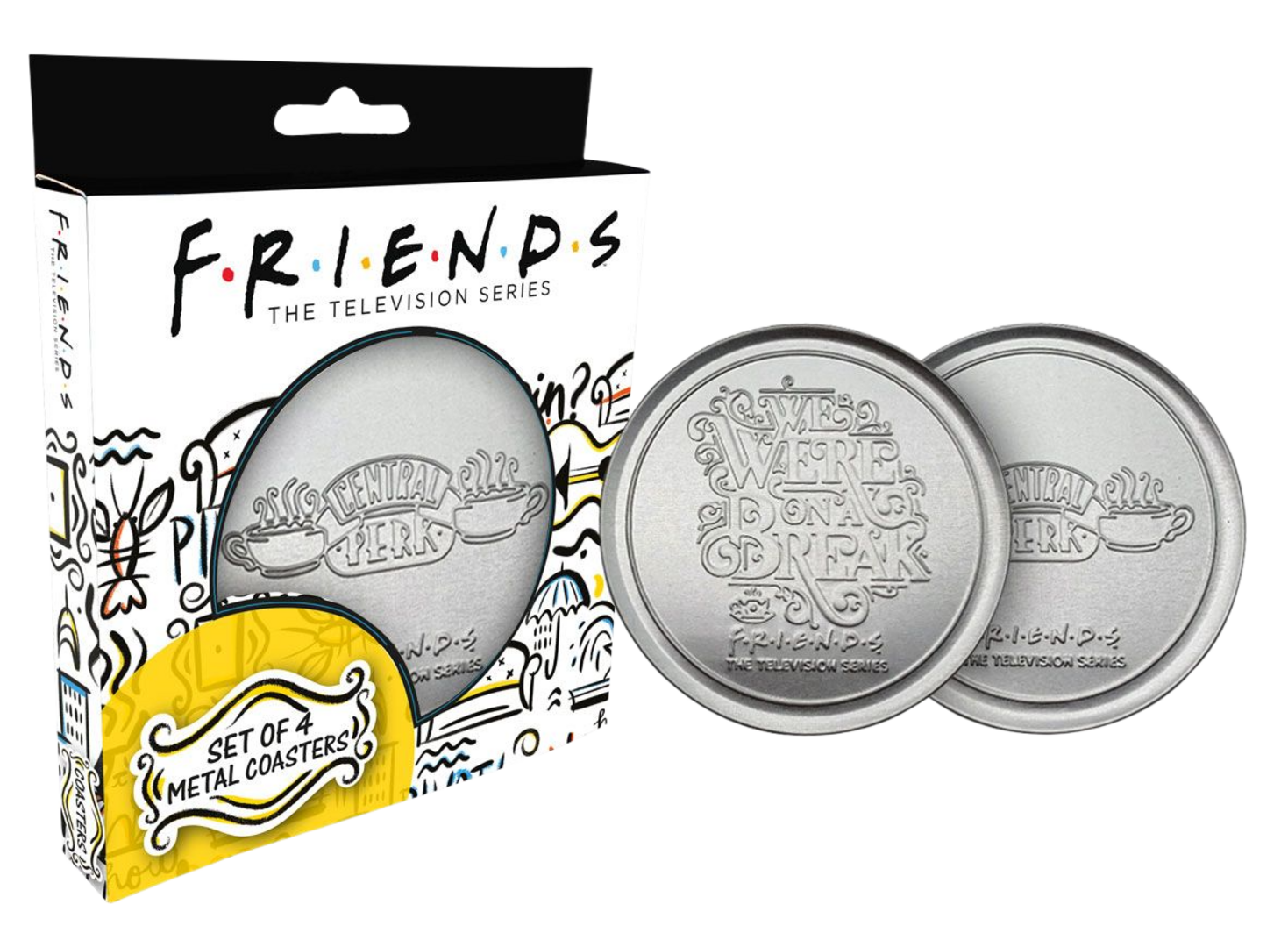 Set de 4 posavasos metalicos friends fanattik