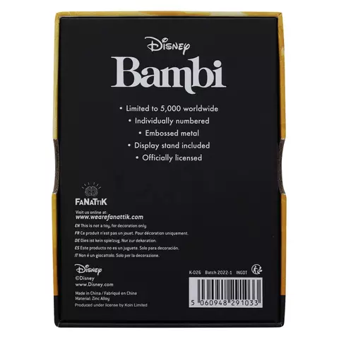Reservar Lingote Bambi Disney Edición Limitada Fanattik Limitada