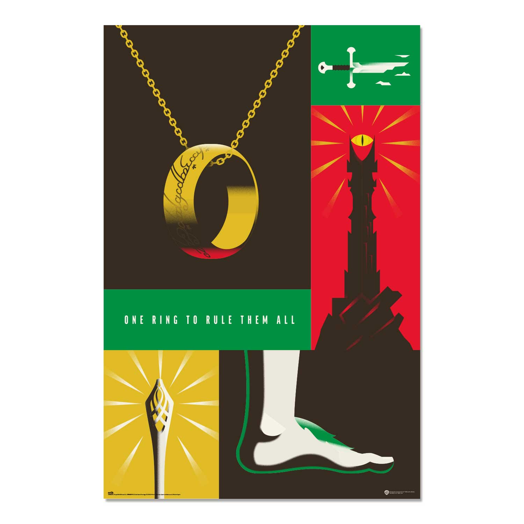 Poster el señor de los anillos 100 aniversario wb
