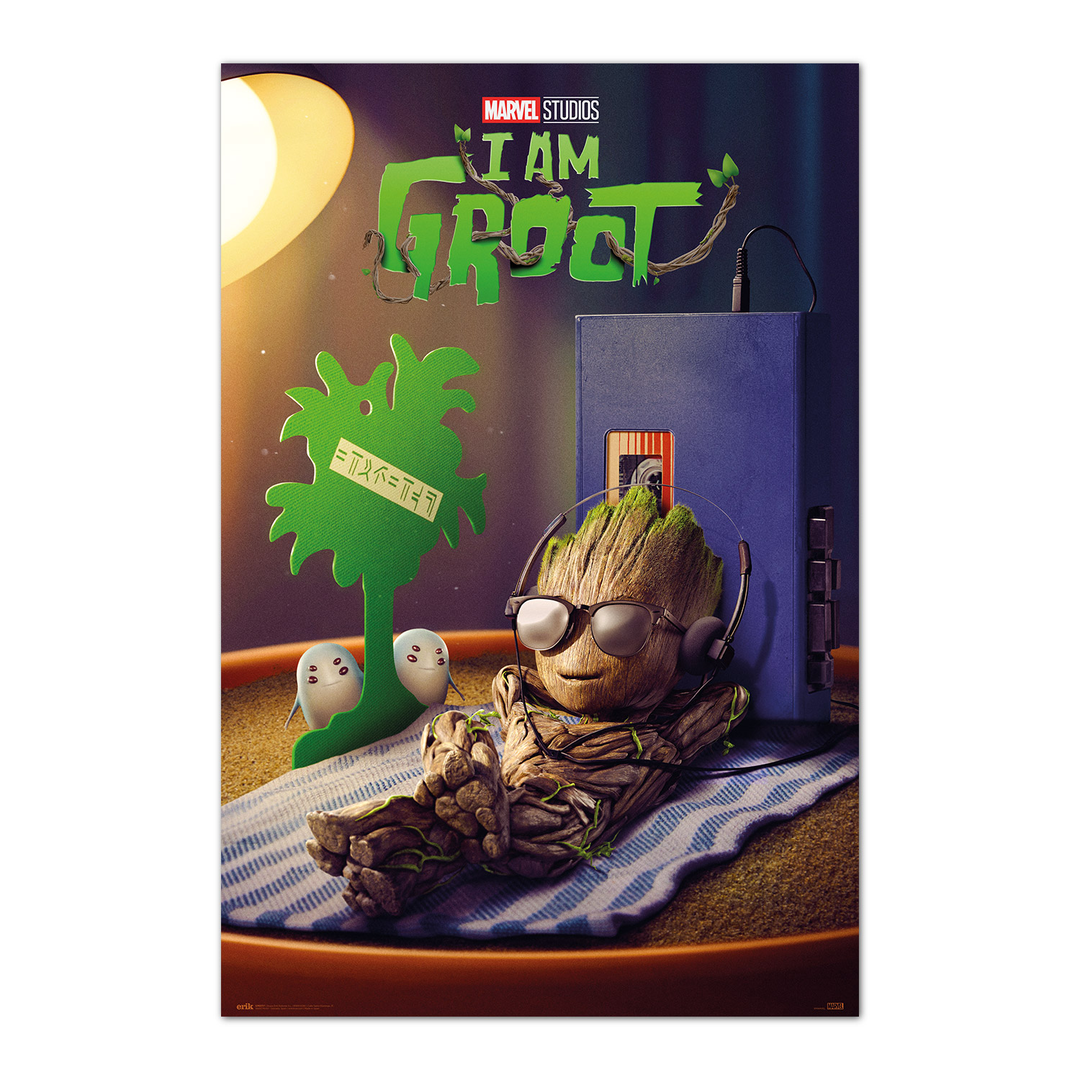 Grupo Erik Poster Marvel Groot get your groot on - Poster Groot - Laminas decorativas 61x91,5cm a todo color | Posters para pared ideal decoración habitación Marvel regalos