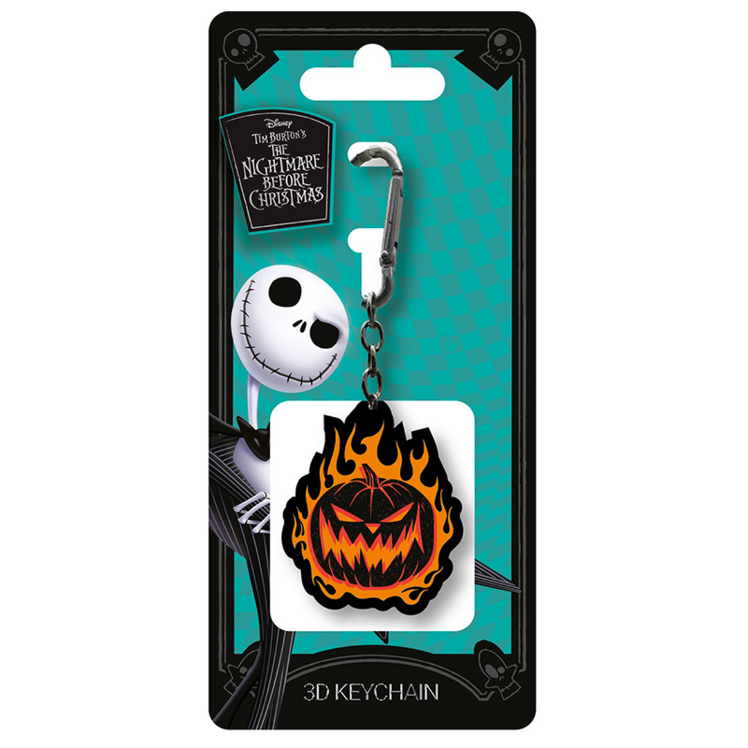 Pesadilla antes de navidad - llavero 3d flaming pumpkin