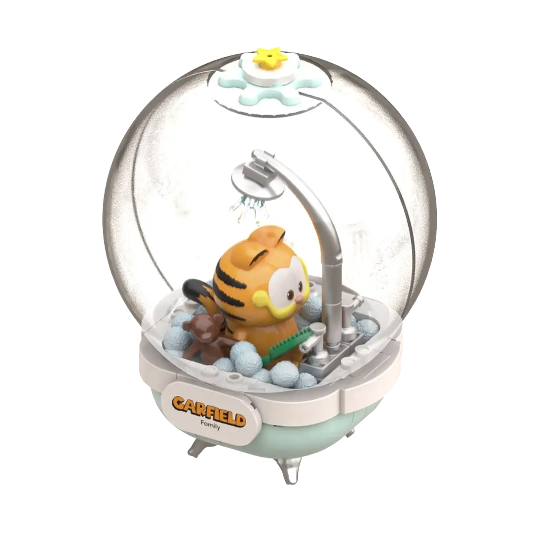 Garfield cozy bath set construccion 14 cm garfield crystal ball series