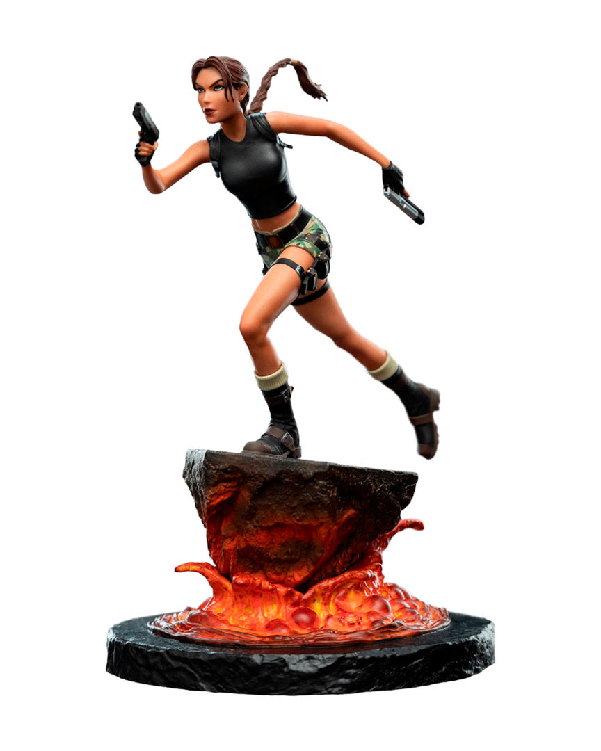Estatua lara croft: the sanctuary of flame tomb raider weta workshop