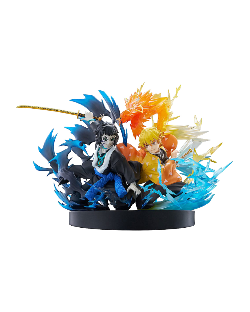 Figura zenitsu agatsuma & kaigaku aniplex demon slayer: kimetsu no yaiba