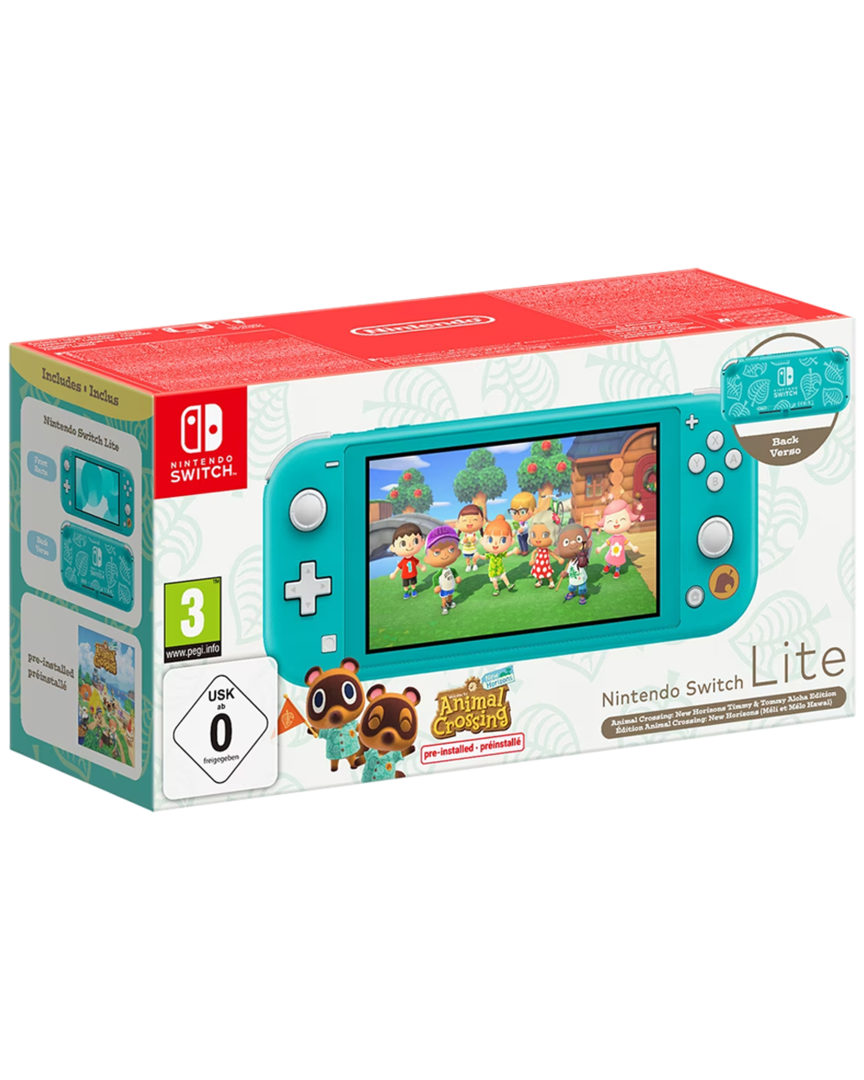 Nintendo switch lite turquesa + animal crossing new horizons edición especial