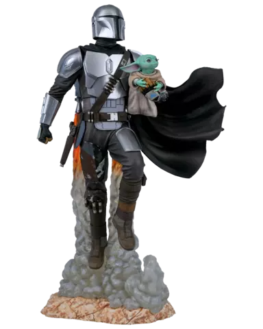 Comprar Estatua Mandaloriano y Baby Yoda The Mandalorian Star Wars 41cm Figuras de Videojuegos