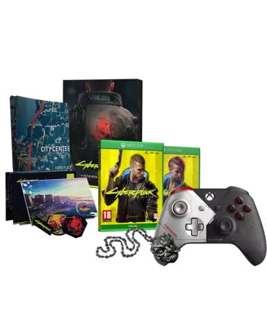 Comprar Cyberpunk 2077 Edición Day One + Mando Wireless Cyberpunk 2077 Edición Especial + Medallón Xbox One Pack mando
