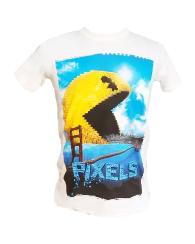 Comprar Camiseta Blanca Poster de PacMan de la Pelicula Pixels Talla S Talla S