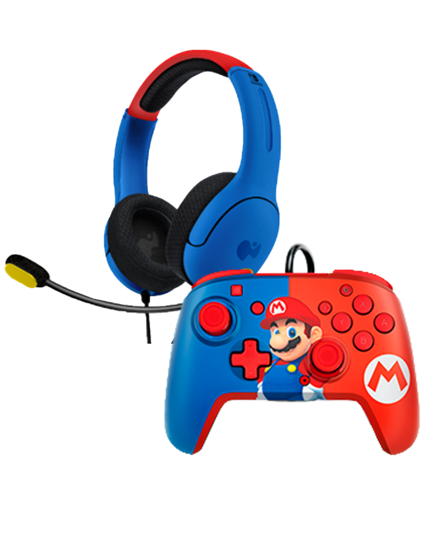 Auriculares lvl40 + mando rematch super mario con licencia oficial de nintendo