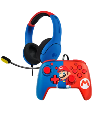 Auriculares LVL40 + Mando Rematch Super Mario con Licencia Oficial de Nintendo