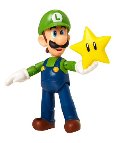 Comprar Figura Star Power Luigi Super Mario 10 cm & Super Star Figuras ...