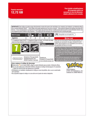 Comprar Pokémon Escudo Nintendo eShop Switch
