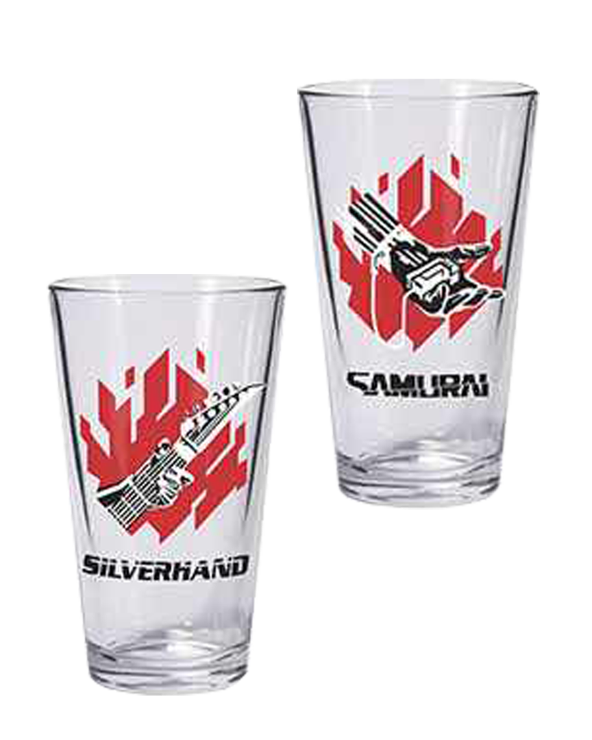Silverhand set vasos cerveza cristal cyberpunk 2077