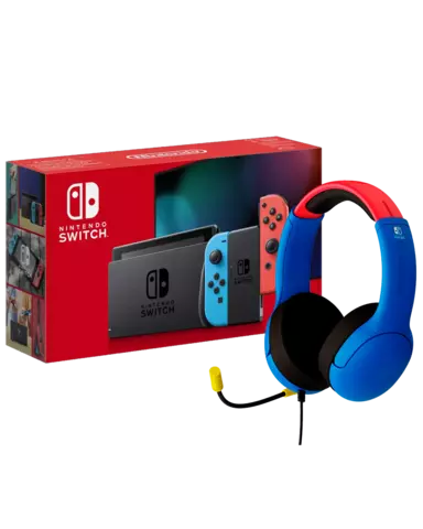 Nintendo Switch JoyCon Neon + Auriculares Gaming Airlite Edición Mario