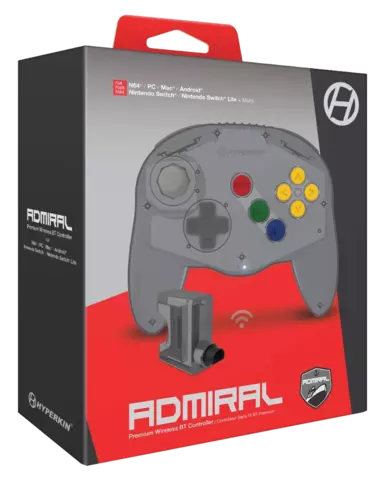 Comprar Mando Admiral Premium Wireless Hyperkin Gris (Compatible con Nintendo 64) Switch