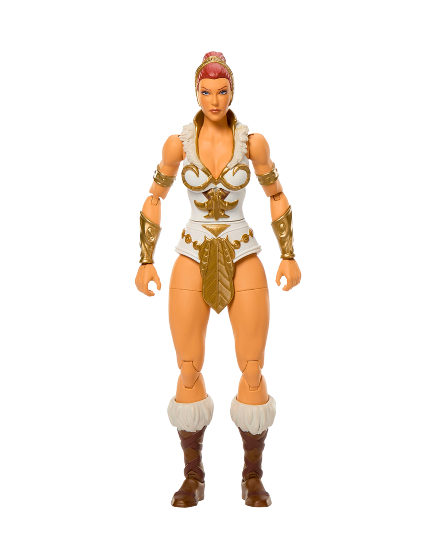 Masters of The Universe Masterverse Teela Figura de acción, Juguete de 17,8 cm de New Eternia de Motu con 30 Puntos de articulación, Capucha de Cobra de Quita y pon, Armas y Accesorios, JBP84