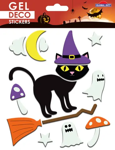 Comprar Pegatinas De Gel Halloween Gato Y Fantasmas 