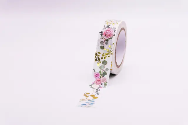 Comprar Cinta Funtape Masking Tape Deco Fondo Blanco Y Rosas 