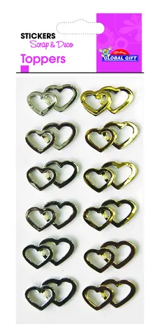 Comprar Pegatinas Topper Scrap & Deco Corazones Oro Y Plata Relieve 
