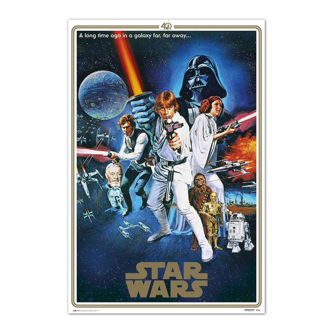 Grupo Erik - Póster Star Wars 40 Aniversario One Sheet B, 61x91,5 cm