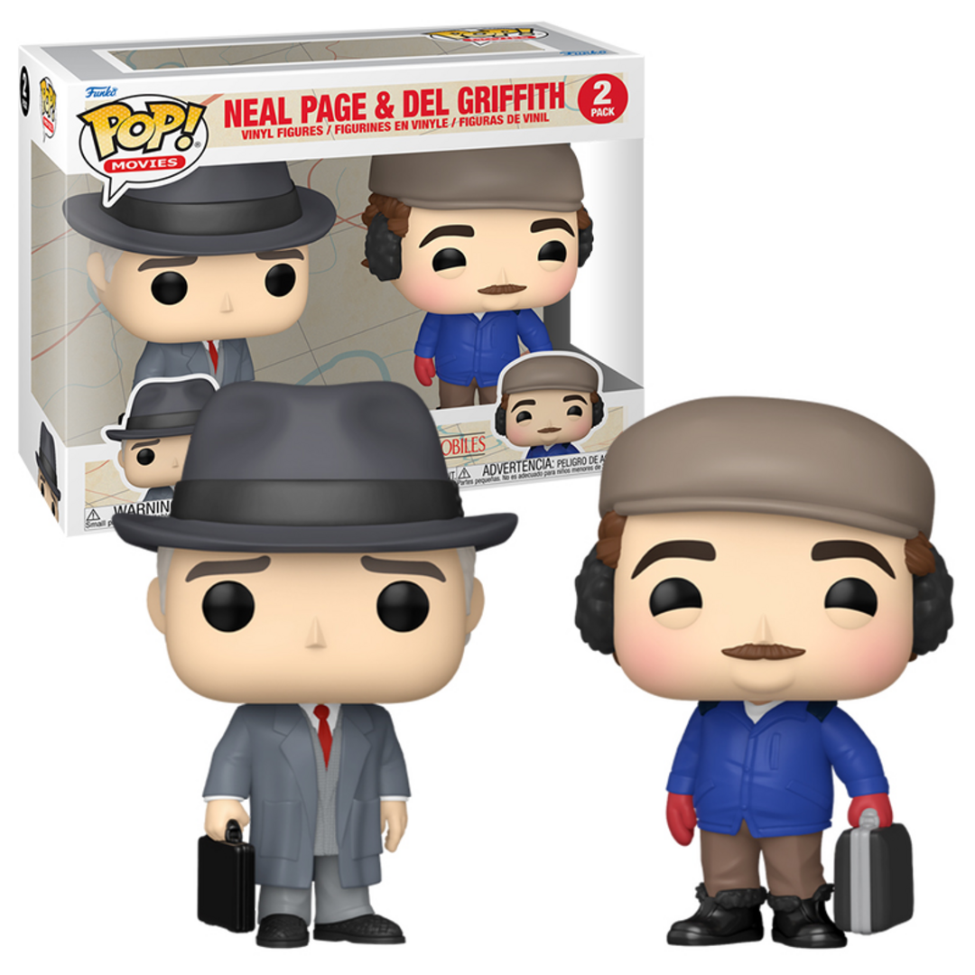 Funko Pop Movies Planes, Trains, Neal and del/del 2pk, Planes, Trains and Automobiles, Llavero, Minifigura de Vinilo Coleccionable Llavero, Relleno de Calcetines, Idea de Regalo