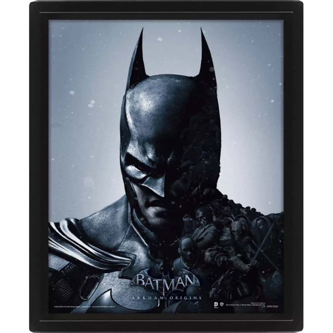 Batman Arkham enmarcado 3d Lenticular Póster (26 x 21 cm)