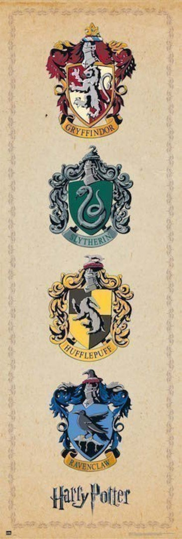 Poster puerta harry potter escudos