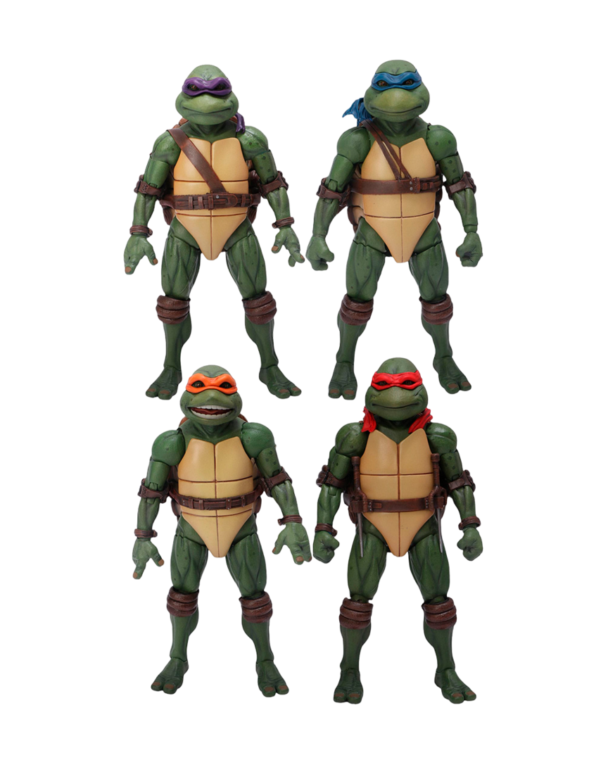 Pack 4 figuras las tortugas ninja 1990 1/12 mezco toys