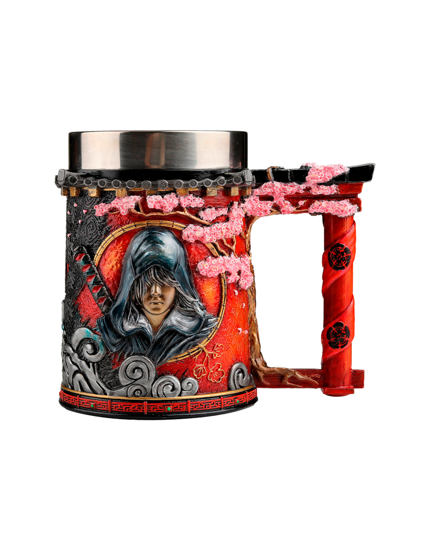 Nemesis Now Assassin's Creed Shadows - Jarra de resina, naranja, taza de cerveza oficial de Assassin's Creed, inserto de acero inoxidable extraíble, fundido en la mejor resina, pintado a mano por