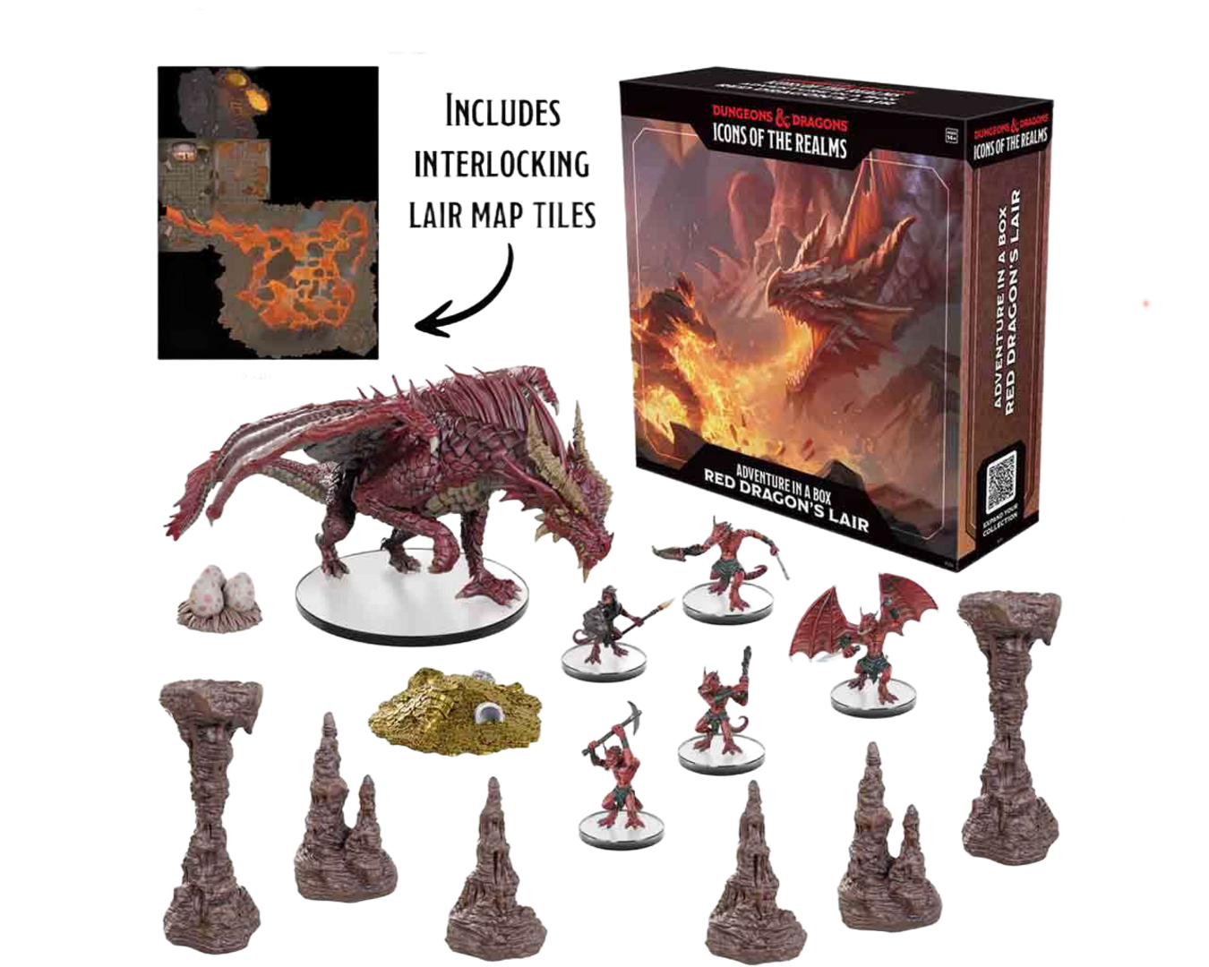 Set dungeons & dragons - icons of the realms: red dragon's lair: adventure in a box wizkids (ingles)
