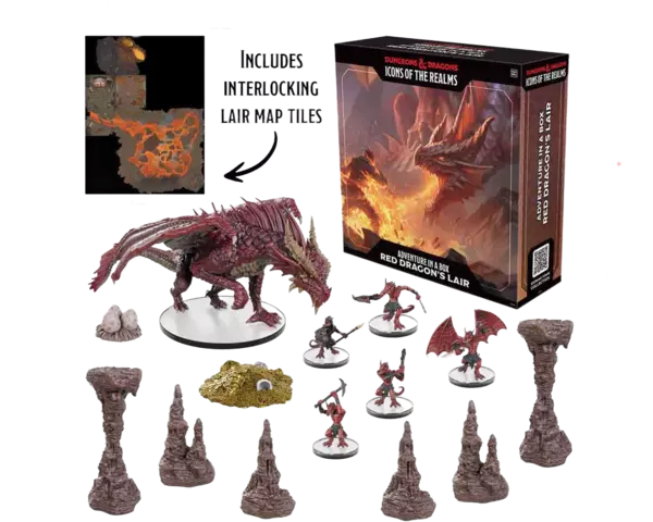 Set Dungeons & Dragons - Icons Of The Realms: Red Dragon's Lair: Adventure in a Box Wizkids (Ingles)