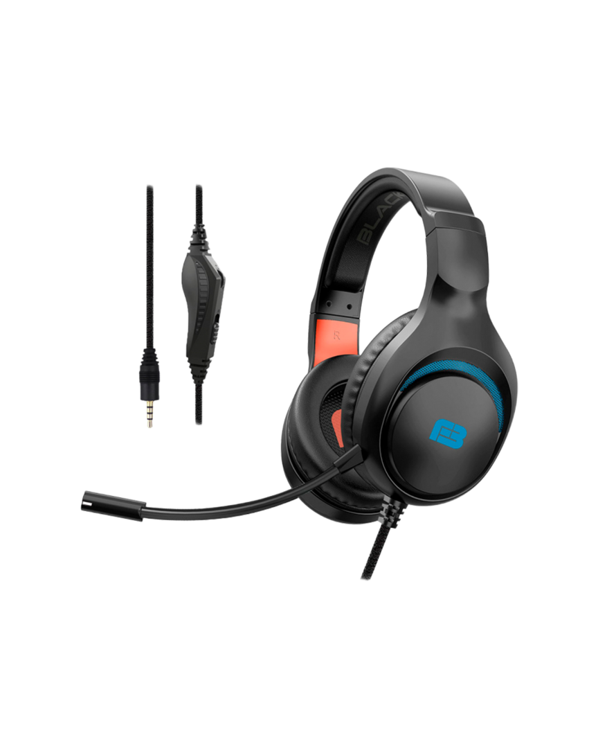 Auriculares Gaming NSX Neon 2 para Nintendo Switch 2, con Micrófono Ajustable, Cable 3.5mm, Negro, Rojo y Azul.