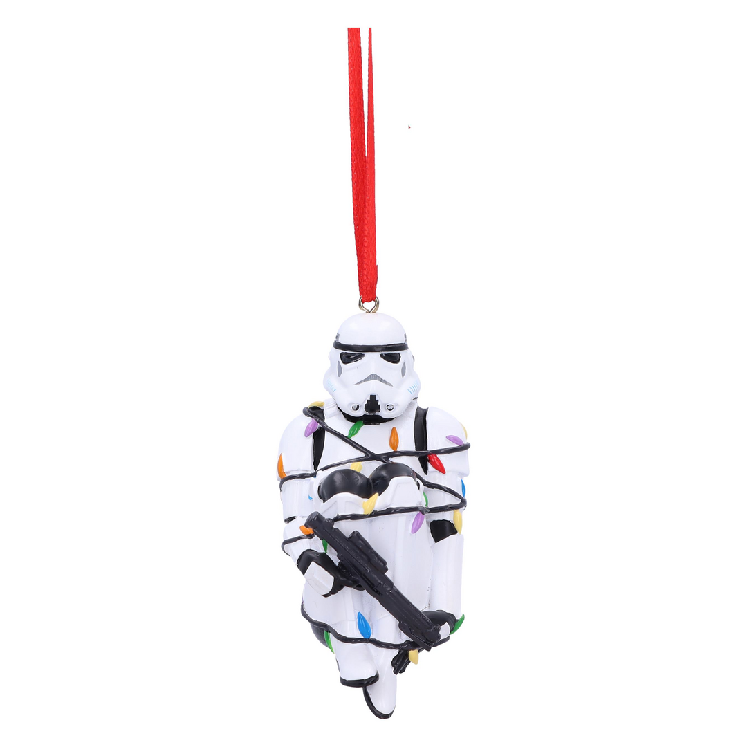 Stormtrooper in fairy lights hanging ornament 9cm