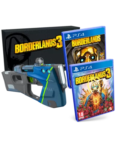 Comprar Pistola Maliwan Réplica 1:1 (43 cm) + Borderlands 3 + Borderlands: Una Colección Muy Guapa PS4