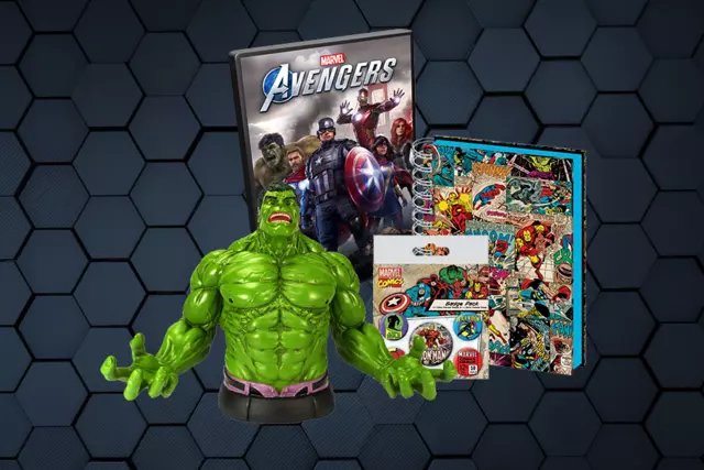 Pack Marvel's Avengers + Busto Hulk
