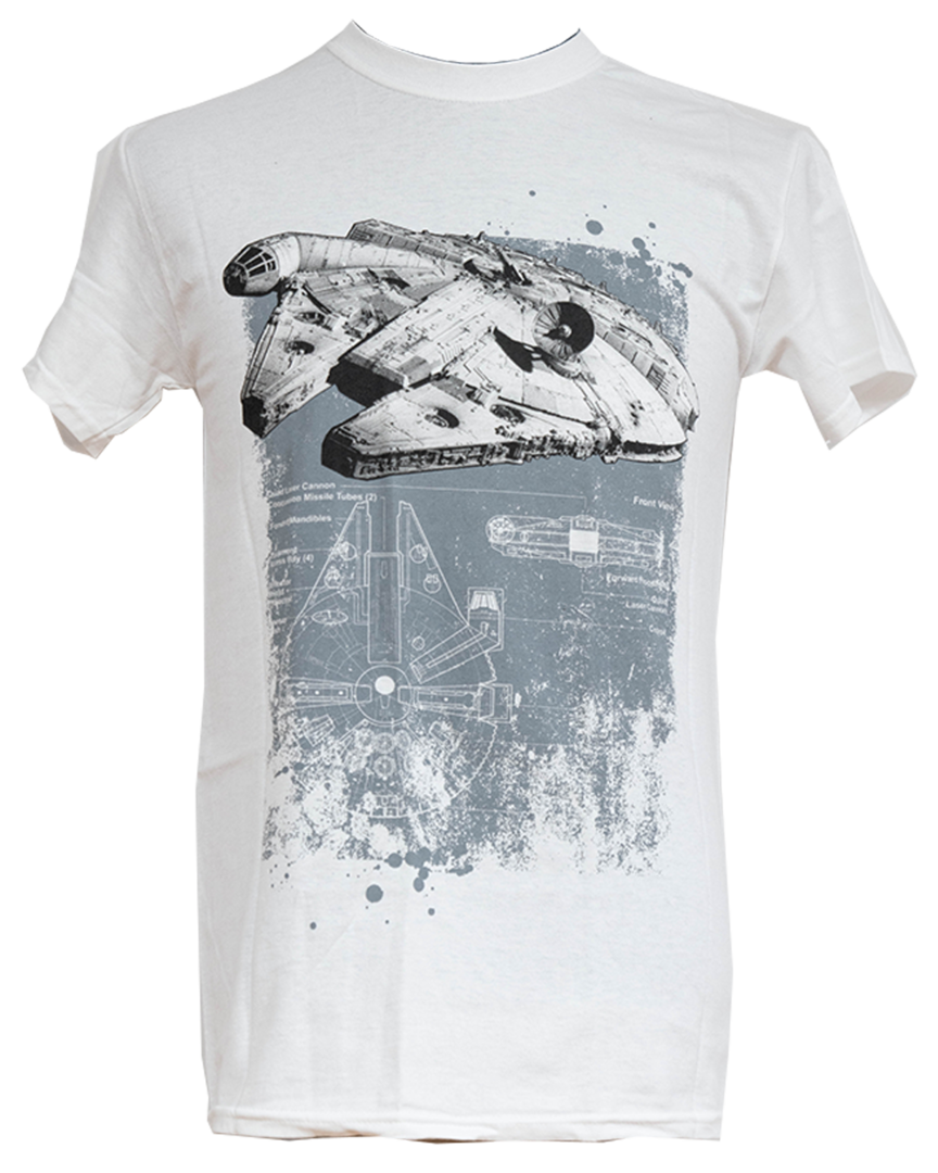 Camiseta halcón milenario star wars blanca talla s