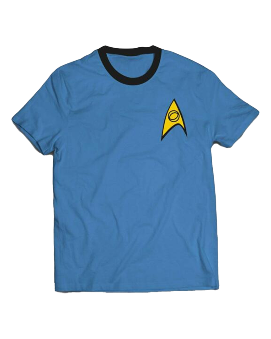 Camiseta azul uniforme spock star trek talla s
