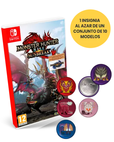 Comprar Monster Hunter Rise: Sunbreak + Insignia Monster Hunter: World Monster (Modelo al Azar) Switch Pack Insignia