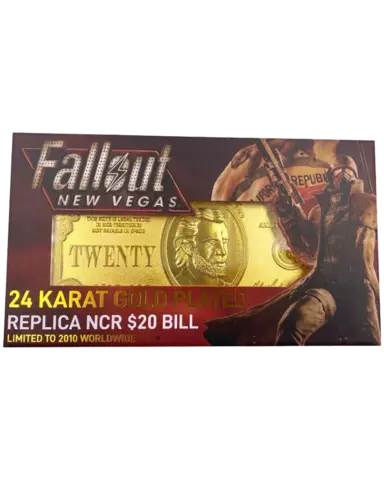 Comprar Billete Dorado 20$ California Republik Fallout New Vegas Réplica Réplicas