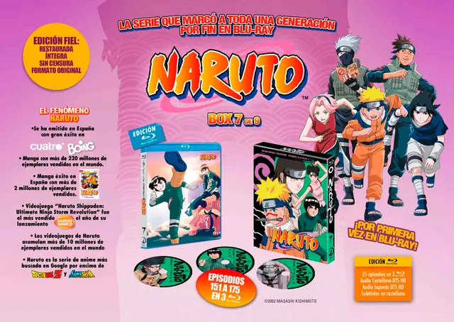Comprar Naruto Box 7 Episodios 151 -175 Bluray Blu-Ray Estándar Bluray