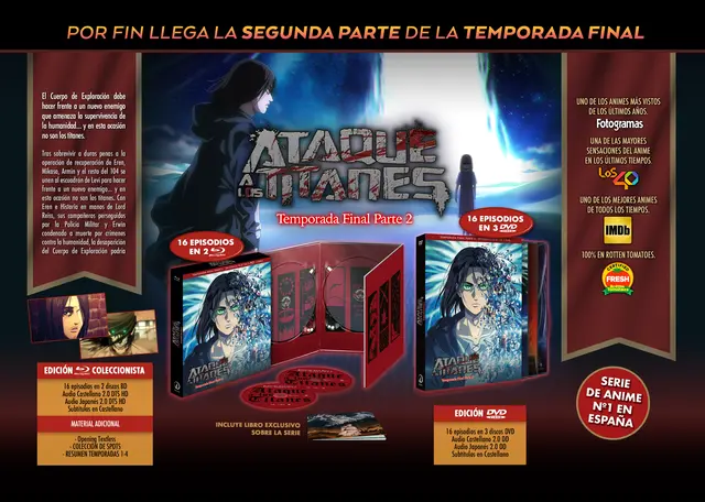 Comprar Ataque A Los Titanes Temporada Final Parte 2 Bluray Edicion Coleccionistas Digipack Coleccionista Blu-ray
