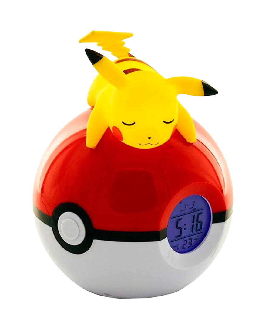 Reloj alarma con luz led pikachu pokémon 18 cm