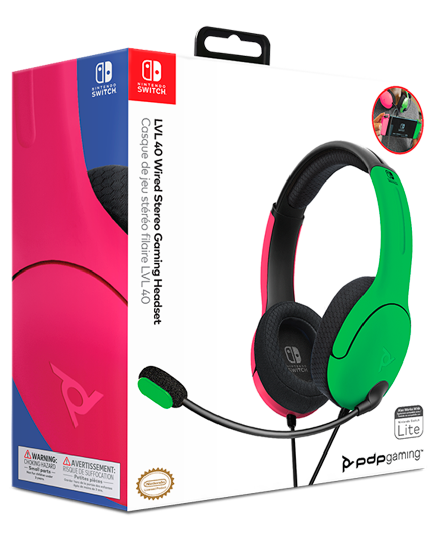Auriculares lvl40 neon rosa y verde gaming licenciados